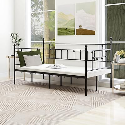 NNV double size nnv rest bed structure with metal steel headboard for mattress support, bed and sofa without replacement of the upholsterer for living room and guest bedroom, black.. From checkout to your doorstep in less than a week — DIAYTAR Nigeria.