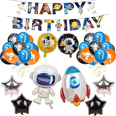 Kit of birthday party decorations in space, birthday party supplies for children, spaces of space astronauts, perfect for your children's birthday party decorations.. DIAYTAR NIGERIA: Connecting Nigerians with their needs through our affordable and diverse marketplace.
