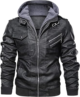 Men's Loving Motorcycle jacket with removable hood.. Shop across categories at DIAYTAR NIGERIA and enjoy budget-friendly nationwide shipping in 5-8 days.