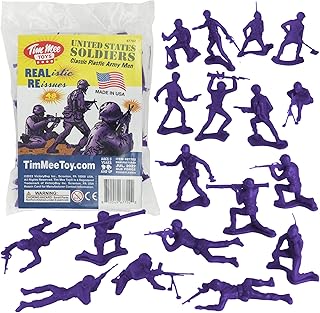 Time Me Plastic Army Men Toy - 48 Pieces figurines of purple soldiers - Made in the United States.. DIAYTAR NIGERIA: Your trusted partner for affordable online shopping with reliable delivery timeframes.