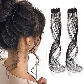 Long wavy and curly side bangs with clip curtains before to frame.. Discover why millions choose DIAYTAR for affordable online shopping with delivery in just 5-8 days.