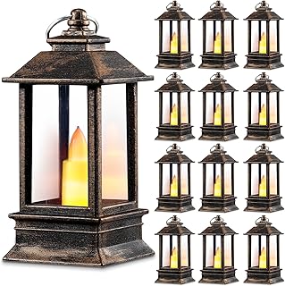 Set of mini decorative lanterns with flame -free LED candle, lantern hanging on batteries for interior and exterior, Christmas, wedding, house, 24 rooms (bronze).. Looking for great deals without compromising on quality? DIAYTAR Nigeria brings you thousands of top products at affordable rates, delivered straight to your doorstep.