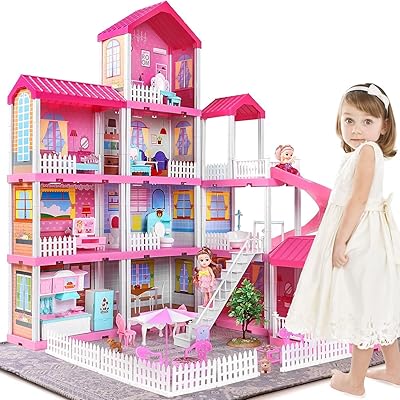 Al-yasameen doll house for girls 4 floors and 11 rooms with figurines.. Shop smart with DIAYTAR NIGERIA, offering a vast product range delivered to your doorstep within a week.