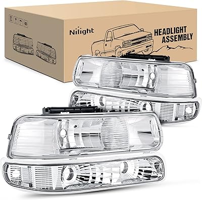 Nilet replacement lighthouse for Chevrolet Silverado Avalanche 1999 2000 2001 2002 1500HD 2500HD 3500HD 3500 Chevrolet Tahoe Suburban set.. Quick delivery. Quality products. Great deals. That’s DIAYTAR Nigeria.