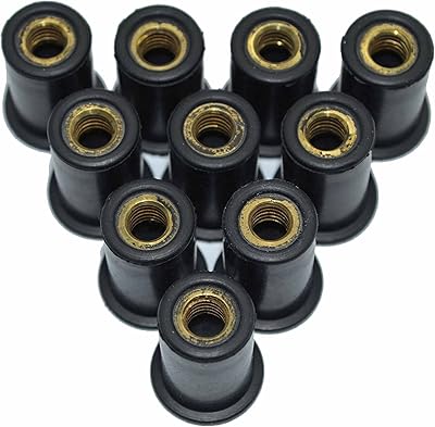 Omonic rubber well nuts with M6 brass insert, 6 mm metric well nuts for motorcycle windshields.. DIAYTAR NIGERIA: Creating access to affordable products for every Nigerian with our swift delivery service.