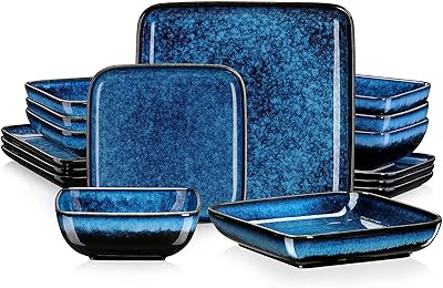 Vancasso 16 -piece square dishes composed of ceramic plates and bowls with plate.. DIAYTAR NIGERIA: Where affordability meets variety, with thousands of products delivered in less than 8 days.