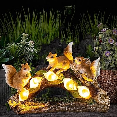 Garden statues Mofish Snail Decoration Figurine in resin with solar lamps LED Garden Decorations for patio, lawn, flowerbed, door thresholds (squirrel).. Your digital shopping companion, DIAYTAR NIGERIA offers exceptional value with delivery in less than 8 days.