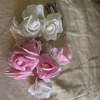 Next Tea Luminous Pink and White Battery Garland with 10 1.5 m flowers for Easter, Mother's Day, Bedroom, Wedding.. DIAYTAR NIGERIA delivers what you want at prices you'll love, all within 5-8 days nationwide.