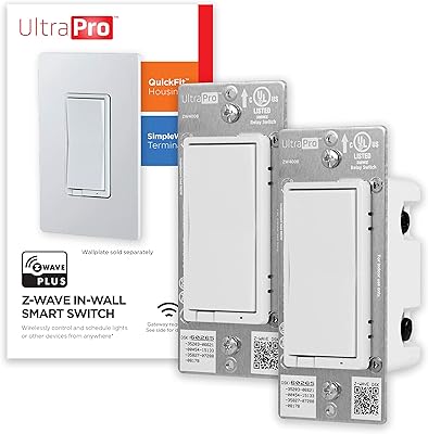 Ultrapro-Wave UltraPro Z-Wave intelligent switch with QuickFit and Simplewire, 3-way ready, works with Alexa, Google Assistant, Hub Zwave required, Repeating/Scale, White Pallet only, 2, 54890 package.. DIAYTAR NIGERIA delivers on every promise with our affordable prices and nationwide delivery service.