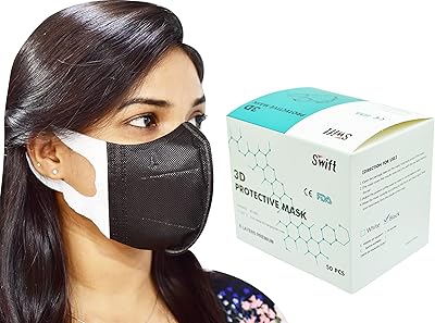 3D swift mask for adults 50 pieces (black).. Shop with intention at DIAYTAR NIGERIA, offering thousands of products at budget-friendly prices.
