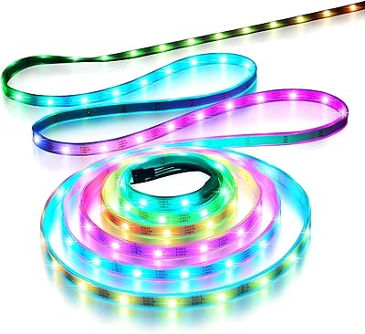 Aclorol WS2812B LED strip 5V Addressable individually 5050 Pixels RVB Light strip 16.4 feet 5m PROGRAMMEUM Digital Polychrome IP67 Waterproof/m for exterior advertising panels KTV Christmas Festival.. Thousands of choices. Zero hassle. All thanks to DIAYTAR Nigeria.