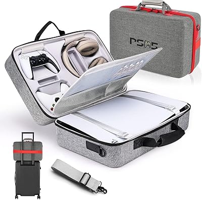 PS5 travel case, PS5 transport bag, waterproof and shock resistant organizer, rigid shell travel bag for PS5, double controllers and accessories.. Shop smart with DIAYTAR NIGERIA's vast selection and enjoy affordable shipping in just 5-8 days.