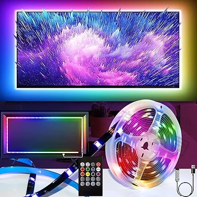 Neslin LED light strip, LED TV backlight 5m/16.4 feet, RVB light strip with changing color of SMD 5050 music synchronization with remote USB LED lights for TV/65-85 inch monitor, for festive decoration at bedroom house.. Experience shopping without limits at DIAYTAR NIGERIA, where affordability meets convenience in just days.