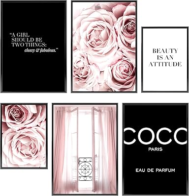 Heimlich Impressions of Mural Art Decoration Of Paris For Bedroom Wall Decoration Without Frame For Bedroom Woman 6 Posters Chic Pink Wall Decoration For Squiety Wall Decoration and Paris Wall Decoration, 1 x 17 and 8 x 10, Coco Doror.. DIAYTAR NIGERIA makes quality accessible to all with our affordable prices and quick delivery service.