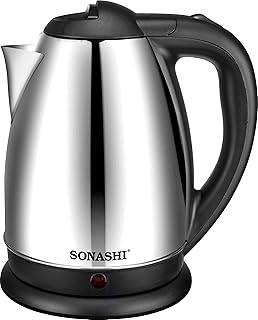 Sonashi wireless kettle with a capacity of 1.8 liter, in stainless steel - SKT -1804.. DIAYTAR NIGERIA: Where shopping is a pleasure with affordable prices and reliable delivery service.