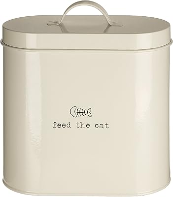 Houseware Premier loves fed the cat food storage basket for cat food with spoon, 2.8 liters, cream, 507525.. Shop with confidence at DIAYTAR NIGERIA, enjoying competitive prices and delivery within 8 days.