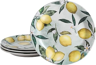 Beko Lemon Dreams ceramic salad bowls, 9 ", batch of 4, for salad and aperitifs, go to the microwave and the dishwasher.. DIAYTAR NIGERIA: Where shopping meets satisfaction with affordable prices and prompt delivery services.