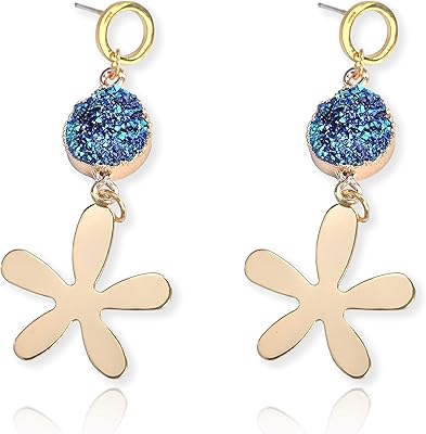 Elegant earrings Gold Placked Beauty Vibe - Elegant Blue Crystal Crystal Earms for Women and Girls, Gold Plated Brass, Crystal Roches, Sterling Silver Nails.. Discover the perfect balance of selection and value with DIAYTAR NIGERIA's nationwide e-commerce platform.