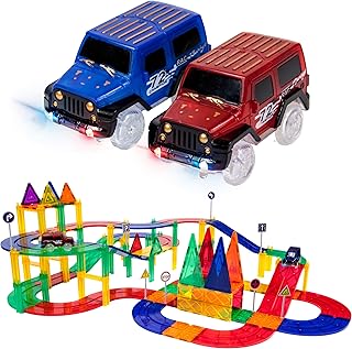 Picassotiles 80 pieces Bloc of racing car tracking car Together Magnetic Tiles Magic plans DIY DIY Set 2 Light car learning Kit Coordination Eye-Motricity Training Fine Motricité.. DIAYTAR NIGERIA revolutionizes online shopping with competitive prices and reliable 5-8 day delivery.