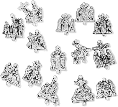 14 pcs Cross medals stations, made in Italy - rosary parts to make stations of cross medals, height 2.2 cm to 2.54 cm for each medal.. DIAYTAR NIGERIA transforms online retail with unbeatable prices and consistent delivery timeframes.