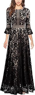 Miss my lace long dress for women with wider contrasting sleeves.. DIAYTAR NIGERIA: Where shopping dreams come true with budget-friendly prices and nationwide shipping.