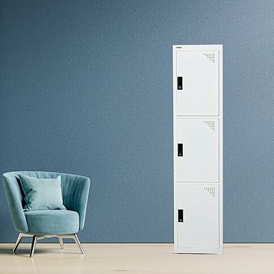 3 -door wardrobe ar by egid, metal storage cabinet and steel for the house, school and desk - lock with plastic handle (white).. DIAYTAR NIGERIA delivers more than products - we deliver affordable solutions within days.