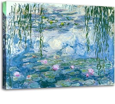 Wall art on canvas Claude Monet Painting Classic Water lilies with Image.. Get the deals you love and the delivery speed you need at DIAYTAR Nigeria.