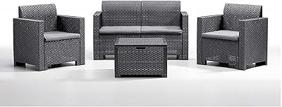 2 -room set Bekka Nebraska, 4 -seater lounge set, graphite, rattan finish.. Your trusted e-commerce destination, DIAYTAR NIGERIA offers extensive variety with reliable shipping.