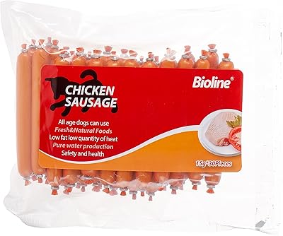 Bioline 30 pieces chicken sausage for dogs 150 g, red, 1 package.. Shop smart, shop DIAYTAR - Nigeria's most affordable e-commerce platform with nationwide delivery.