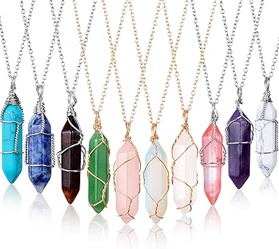 10 pieces of natural quartz hexagonal crystal collar.. DIAYTAR NIGERIA delivers affordability and convenience with every purchase, shipped within the week.