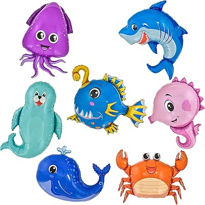 Ad-Lumos 7 pieces with cartoon Helium in the shape of an ocean giant animal, birthday party decoration gift for children.. DIAYTAR NIGERIA: Bringing affordable shopping solutions with a diverse product catalog delivered nationwide.