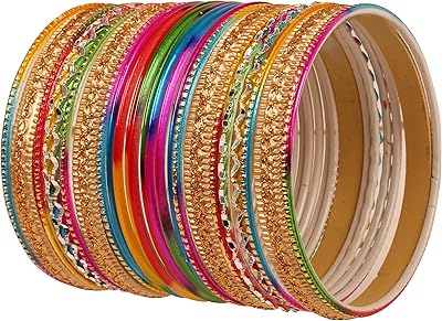 Incredible set of multicolored rainbow bracelets, set of 24 colored Bollywood Indian bracelets, ancient gold color for women., Alloy, alloy.. DIAYTAR NIGERIA makes quality accessible with our diverse product range and dependable delivery service.