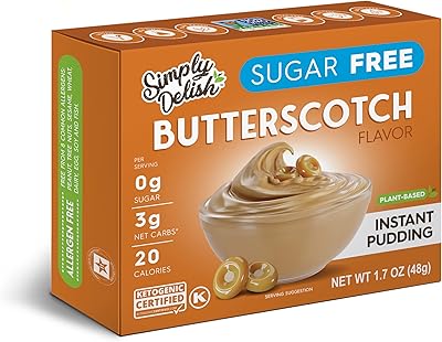 Instant pudding mixture with Simply Delish butter caramel - desserts without guilt based on plants - entirely natural, sugar -free, GMO -free, gluten -free, fat, vegan, keto compatible - 1.7 oz (pack of 6).. Experience budget-friendly shopping at DIAYTAR NIGERIA, Nigeria's premier online marketplace with quick delivery.