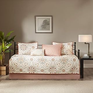 Madison Park bed set - Decreeed Doublette All double sides double -sided with bed skirt, decorative pillow, pillowcase 79 "x 39", reversible ivory medallion 6 pieces.. DIAYTAR NIGERIA promises affordability and variety with every purchase, delivered in 5-8 days.