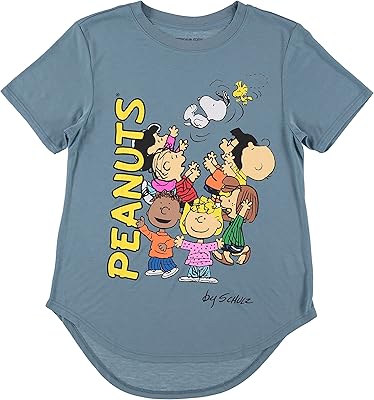 Peanuts T-shirt Fashion Snoopy Printed for Women-Classic T-shirt with curved hem for young women.. DIAYTAR NIGERIA: Revolutionizing accessibility to quality products at budget-friendly prices across Nigeria.