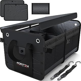 Organizer of Fortem car chest, foldable cover, non -slip waterproof background, straps, loading storage (2 compartments, black).. DIAYTAR NIGERIA delivers more than products - we deliver affordable shopping satisfaction nationwide.