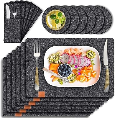 Felt tablecloths, washable dining table sets, heat-resistant kitchen sets with stoves and cutlery bag, lot of 18.. DIAYTAR NIGERIA promises affordability and variety with every purchase, delivered in 5-8 days.