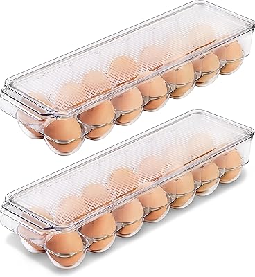 Egg container for Utopia Home refrigerator - 14 -room egg container with lid and handle, egg support for refrigerator, egg storage and egg tray (2) package (2).. DIAYTAR NIGERIA redefines convenience with our diverse marketplace and affordable nationwide shipping.