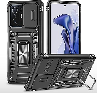 Sliding camera cover for Xiaomi Mi 11T/MI 11T Pro, crutch with 360 -degree integrated rotary magnetic ring, District protection shell, black.. DIAYTAR NIGERIA combines affordability, variety, and convenience with nationwide delivery services.