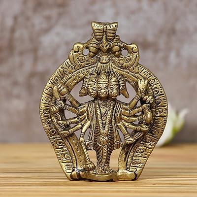 Icraft India Statue of Lord Hanuman in Panchmukhi brass.. DIAYTAR NIGERIA transforms wishes into deliveries with our affordable and reliable e-commerce platform.
