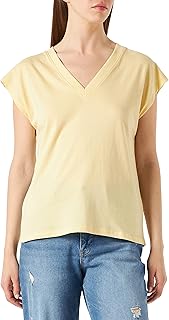 T-shirt v Syrup Copenhagen for Women 100% Organic Cotton, Yellow Body Jersey.. Shop with ease at DIAYTAR NIGERIA and enjoy our extensive product range delivered at affordable rates.