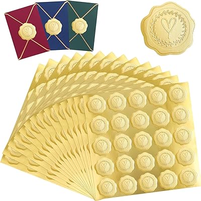 350pcs self-adhesive heart envelope stickers in golden relief stickers wax effect for wedding invitations, valentine's saintly gifts, greeting cards, gift packaging.. From big brands to everyday basics — DIAYTAR Nigeria has you covered.