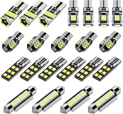 Jostick 22 pieces LED lighting kit SMD without error spare parts for car interior for dome, card, door and license plate VISTEON C5W T10 168 194 2825 white xenon.. Experience the convenience of online shopping with DIAYTAR NIGERIA's reliable 5-8 day delivery service.