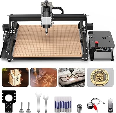 CNC 500 W Router Machine, 4540 engraving machine, 3 -axes for wood, metal, acrylic, PCB, MDF, nylon sculpture, work area 430 x 390 x 90 mm (16.9 x 15.4 x 3.54 inches).. Big savings, small wait times — shop now at DIAYTAR Nigeria.