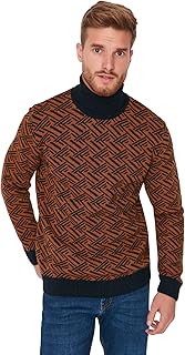 Trendall fisherman knitting sweater for men with turtleneck, dark blue, m.. DIAYTAR NIGERIA brings retail convenience to your screen with affordable prices and dependable shipping.