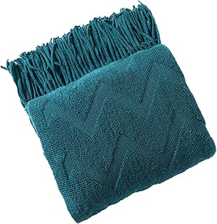 JD ZHL Tricoted pompom sofa cover, soft and comfortable decorative sofa blanket, anti-blistering bed cover, for sofa, bed, interior decoration (color: blue, size: 130 x 200 cm).. DIAYTAR NIGERIA: Making online retail accessible to all with affordable nationwide shipping.