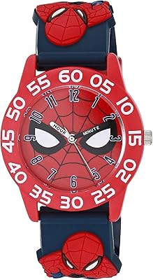3D watch with an analog marvel spider-man analog for Plastic Time Teacher, Black, Quartz, Black, Quartz watch.. Discover endless possibilities with DIAYTAR NIGERIA's vast e-commerce selection and budget-friendly delivery.