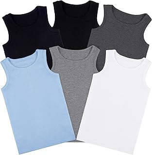 6 pieces of soft body jersey without sleeves for children, boys and girls, 7-8 years old.. Discover endless possibilities with DIAYTAR NIGERIA's extensive product range and affordable shipping.