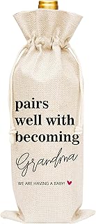 Promising announcement Wine bag - wine bottle cover in jute gift canvas for grandmother, grandfather, nonna, gigi, mimi - 1 wine bag (C21).. Experience shopping freedom with DIAYTAR NIGERIA's comprehensive platform and reliable shipping service.