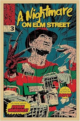 Vintage horror film posters Freddy Krueger, family decoration painting, wall art on canvas, 16 x 24 -inch gift posters without framework.. DIAYTAR NIGERIA: Making quality products accessible to all Nigerians at affordable prices.
